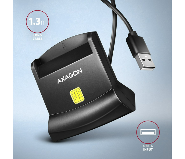 Axagon CRE-SM4N USB-A Smart card FLATREADER CZYTNIK - 1485438 - zdjęcie 4